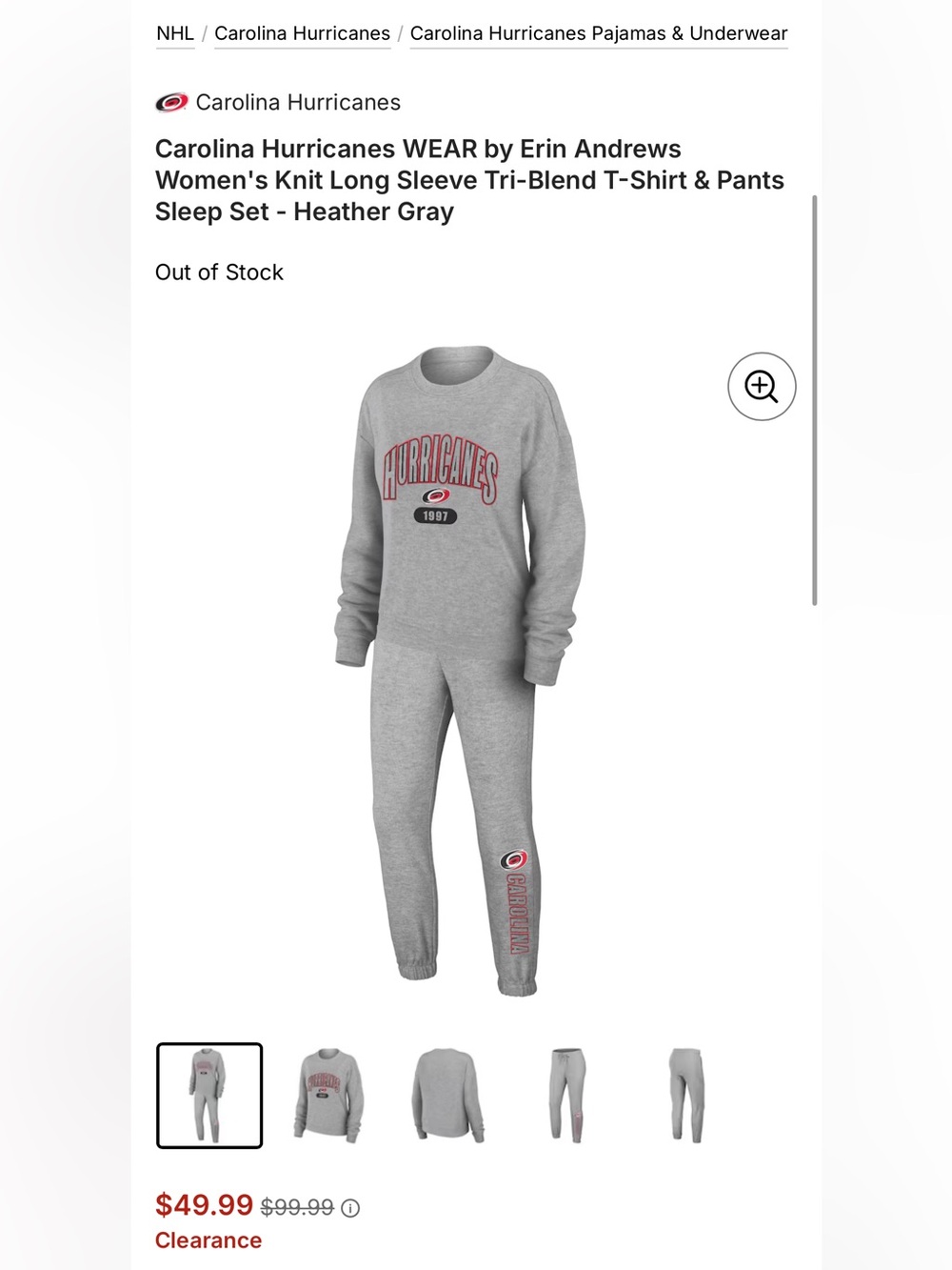 Hurricanes 1997 Grey Lounge Set